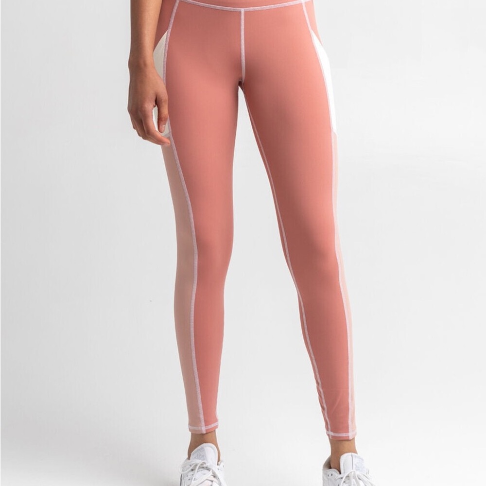 RSQ Rose Pink Leggings with Cream Side Panels